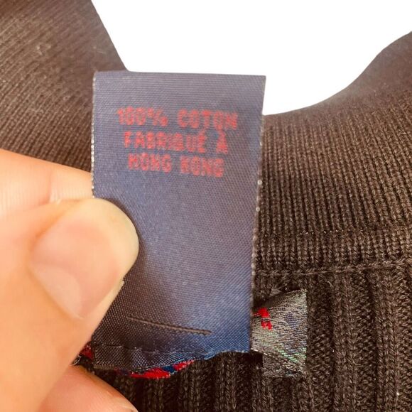 Ralph Ralph Lauren Ribbed V Neck Long Sleeve Sweater with Lace Up Detail - Picture 11 of 11